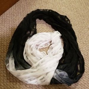Black and white ombre infinity scarf